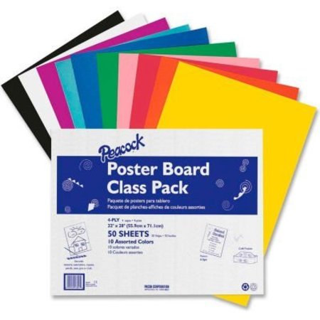 PACON CORPORATION Pacon® 4-Ply Posterboard, 22"W x 28"H, Assorted, 50/Carton 76347